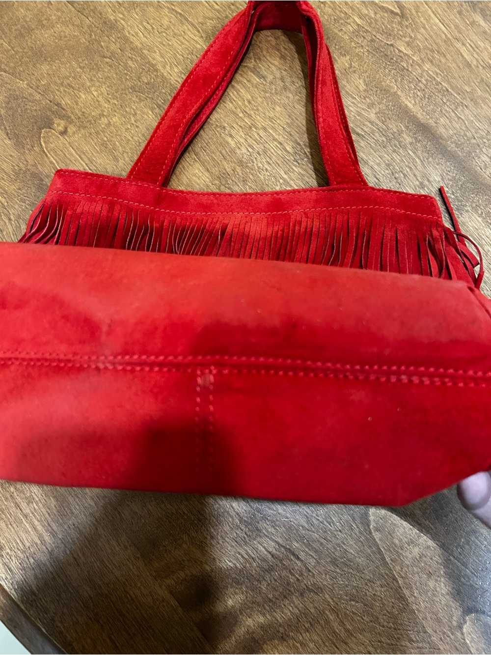 Vintage Red Suede leather purse by Danier - Picture 11 of 11